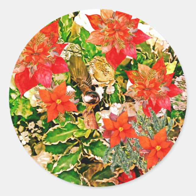 Pegatina Redonda ¡Feliz Navidad! (Anverso)