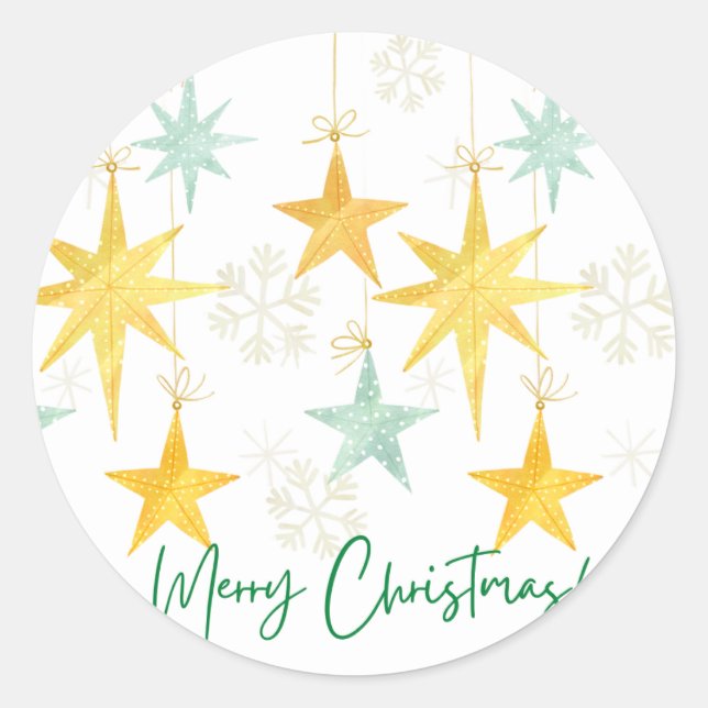 Pegatina Redonda Feliz Navidad (Anverso)