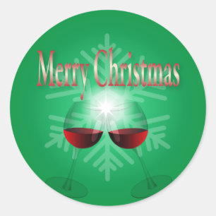 Pegatina Redonda Feliz Navidad