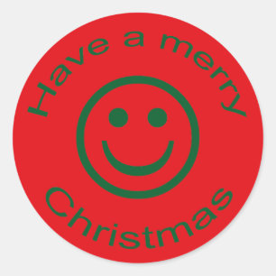 Pegatina Redonda Feliz Navidad