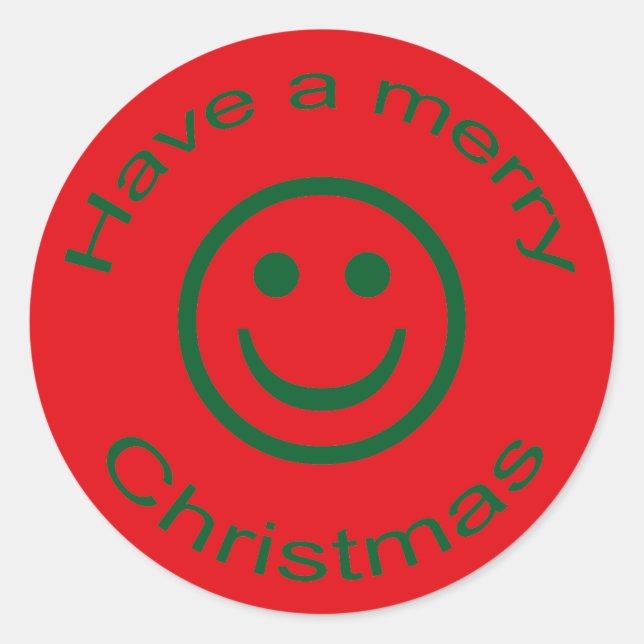 Pegatina Redonda Feliz Navidad (Anverso)