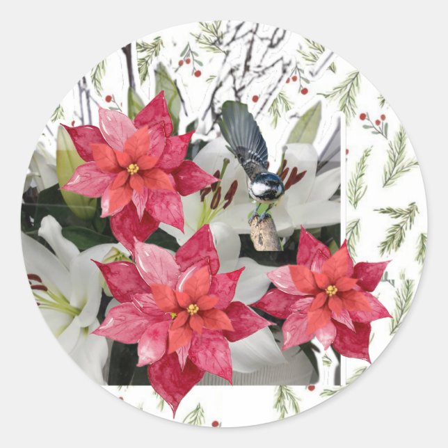 Pegatina Redonda ¡Feliz Navidad! (Anverso)