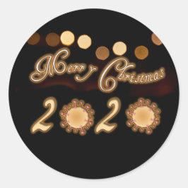 Pegatina Redonda ¡Feliz Navidad 2020 en tiempos de Corona!