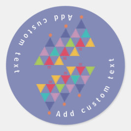 Pegatina Redonda Feliz Navidad 2024 - coloridos árboles azules mode