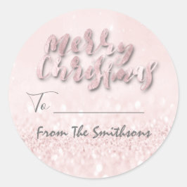 Pegatina Redonda Feliz Navidad a... De nombre familiar vacaciones r