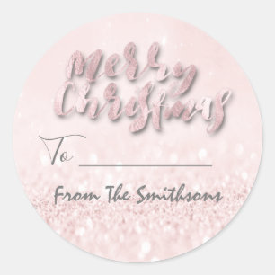 Pegatina Redonda Feliz Navidad a... De nombre familiar vacaciones r