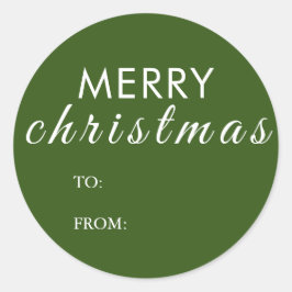 Pegatina Redonda Feliz Navidad a regalo de nombre