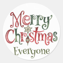 Pegatina Redonda Feliz Navidad a todos