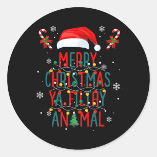Pegatina Redonda Feliz Navidad Animal Filthy Ya Xmas Familia Pajam