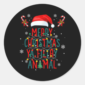 Pegatina Redonda Feliz Navidad Animal Filthy Ya Xmas Familia Pajam