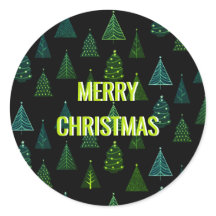 Feliz Navidad! Árboles de Navidad negros y verdes