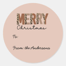 "Feliz Navidad" Bloque de color moderno Leopard Bo