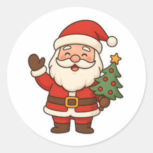 Pegatina Redonda Feliz Navidad Bruh Santa