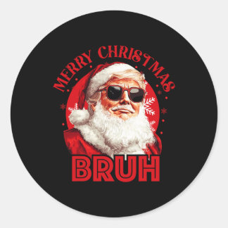 Pegatina Redonda Feliz Navidad Bruto Trump hace que los Navidades s