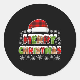 Pegatina Redonda Feliz Navidad Búfalo De Navidad Soldados Hombres M