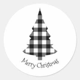 Pegatina Redonda Feliz Navidad Búfalo Navidades Rústicos