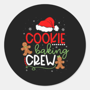 Pegatina Redonda Feliz Navidad Cookie Baking Crew Ginger Santa Pa
