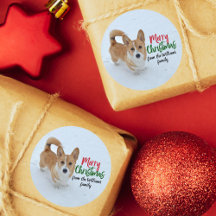 Feliz Navidad Corgi Nieve Foto Hermosa Personaliza