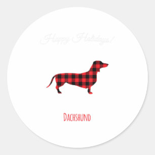 Pegatina Redonda Feliz Navidad Dachshund Motif - Cuto
