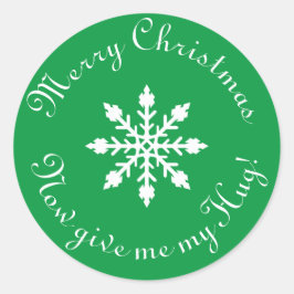 Pegatina Redonda ¡Feliz Navidad, dame mi abrazo!