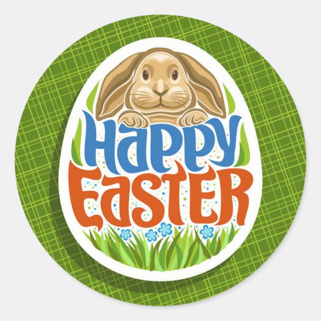 Pegatina Redonda Feliz Navidad de Pascua (Anverso)