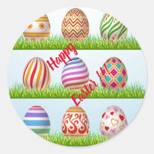 Pegatina Redonda Feliz Navidad de Pascua