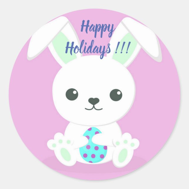 Pegatina Redonda Feliz Navidad de Pascua (Anverso)