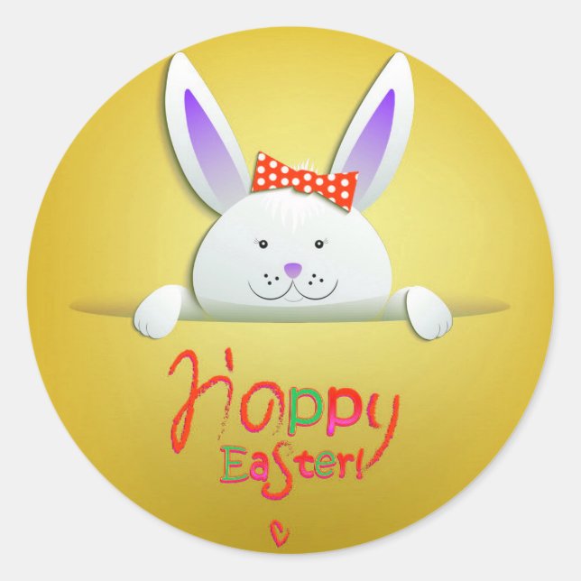 Pegatina Redonda Feliz Navidad de Pascua (Anverso)