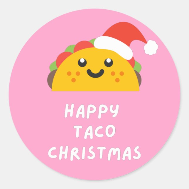 PEGATINA REDONDA FELIZ NAVIDAD DE TACOS (Anverso)