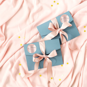 Pegatina Redonda Feliz Navidad Desde A Festividades Chispas Oro Ros