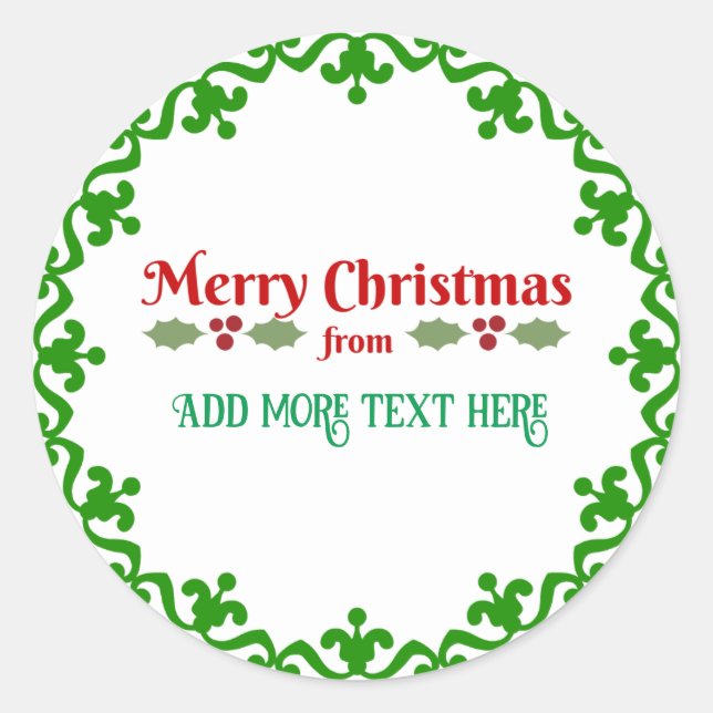 Pegatina Redonda Feliz Navidad desde TEMPLATE (Anverso)