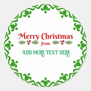 Pegatina Redonda Feliz Navidad desde TEMPLATE