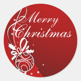 PEGATINA REDONDA FELIZ NAVIDAD EN ROJO POR SHARON SHARPE