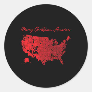 Pegatina Redonda Feliz Navidad Estados Unidos Donald Trump mejor co