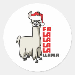 Pegatina Redonda Feliz Navidad Fa La La La Llama