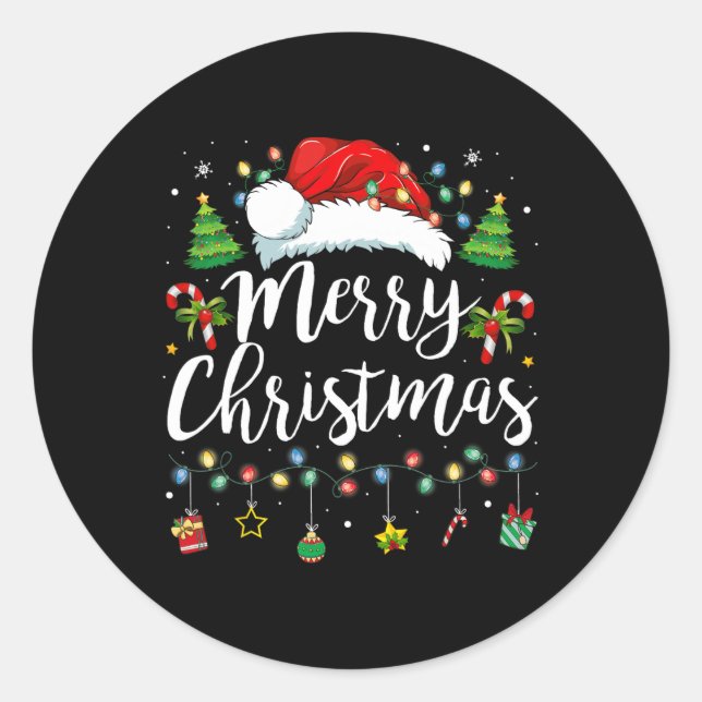 Pegatina Redonda Feliz Navidad Familia Navidades divertidos Mujeres (Anverso)