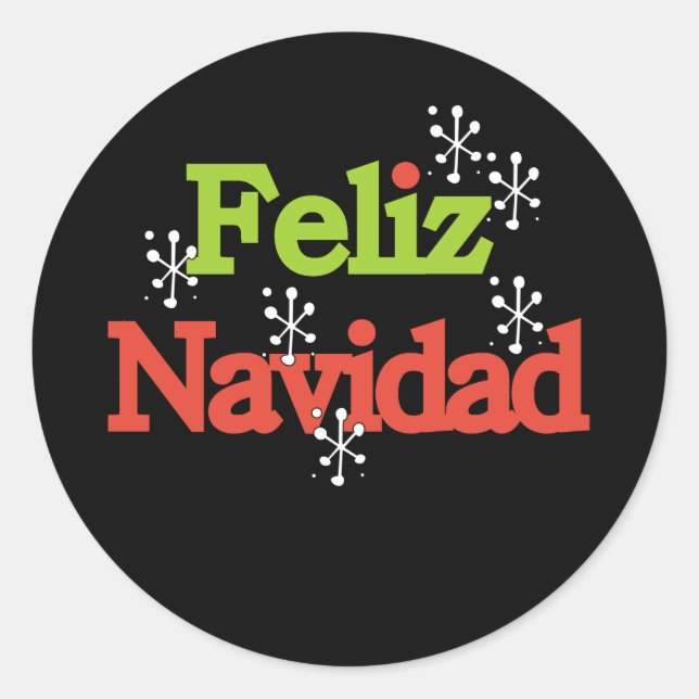 Pegatina Redonda Feliz Navidad Feliz Navidad (Anverso)