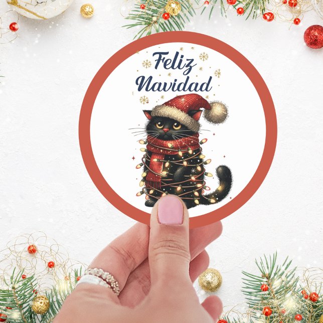 Pegatina Redonda Feliz Navidad Gracioso (Subido por el creador)