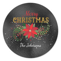 Feliz Navidad Inglés Black Gold Glass