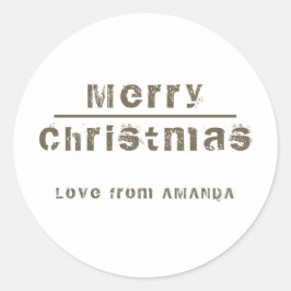 Pegatina Redonda Feliz Navidad Moderna Festividad Personal