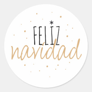 Pegatina Redonda Feliz Navidad Navidad