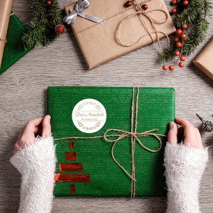 Pegatina Redonda Feliz Navidad Navidades de oro