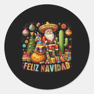 Pegatina Redonda Feliz Navidad Navidades divertidos en México