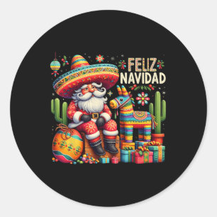 Pegatina Redonda Feliz Navidad Navidades divertidos en México