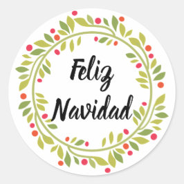 Pegatina Redonda Feliz Navidad navideño Navidades