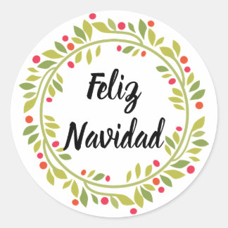 Pegatina Redonda Feliz Navidad navideño Navidades