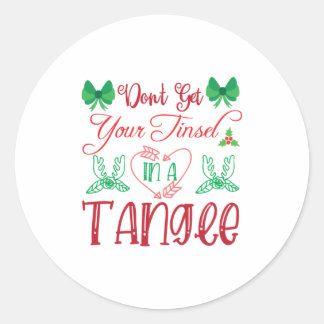 Pegatina Redonda Feliz Navidad No Traes Tu Tinsón En Un Tangie