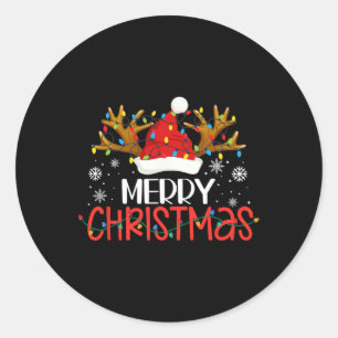Pegatina Redonda Feliz Navidad Nochebuena alumbra a la familia coin