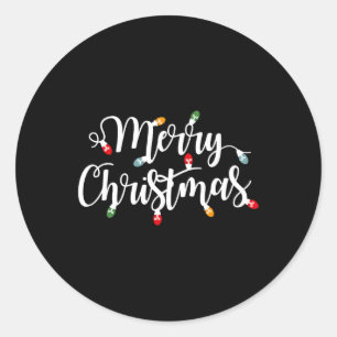 Pegatina Redonda Feliz Navidad Nochebuena alumbra a la familia coin