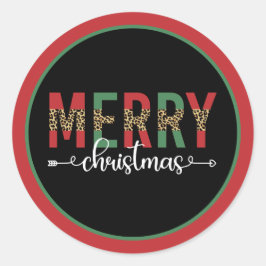 Pegatina Redonda Feliz Navidad Regalos de Celebración de Navidad Fa